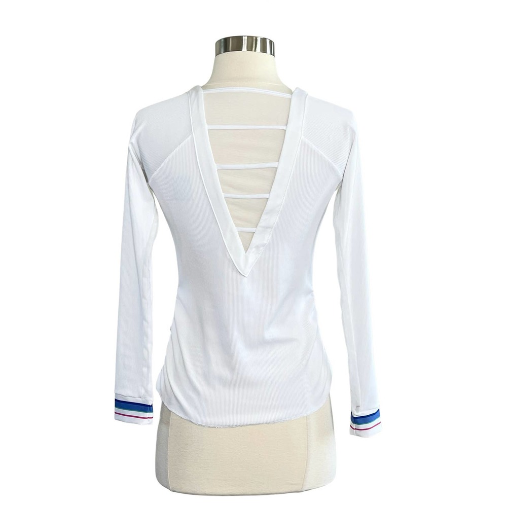 Lucky in Love Fitted Tennis Golf Top White Small
